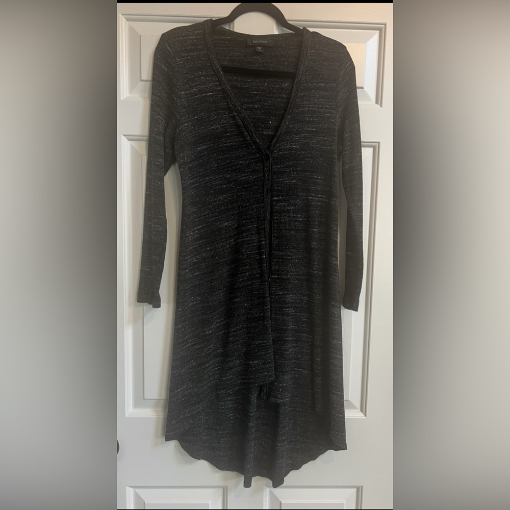Karen Kane charcoal Gray Buttoned V-Neck Sweater